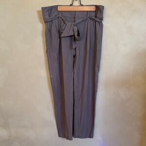 Sundance gray rayon tie waist pants